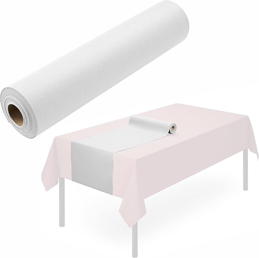 Disposable Table Runner for Dining Table, 16" x 48" 20-Pack Linen-Like White Paper Table Runners ... | Amazon (US)