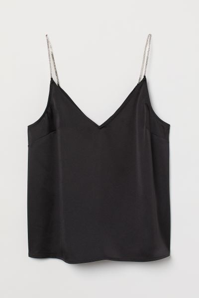 Rhinestone-strap Satin Camisole Top | H&M (US + CA)