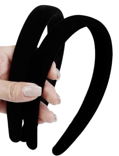 Huachi Headbands for Women Non Slip Trendy Headbands for Women’s Hair, Cute Headband for Girls, Black Velvet Head Bands Elastic Hair Bands for Womens Fashion Accessories for Women | Amazon (US)