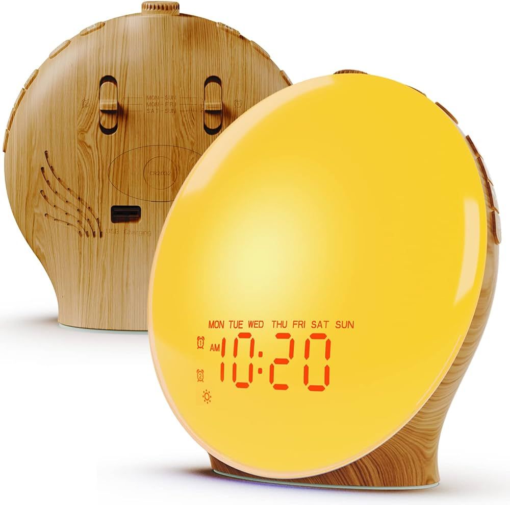 JALL Wake Up Light Sunrise Alarm Clock for Kids, Heavy Sleepers, Bedroom, Full Screen with Sunris... | Amazon (US)