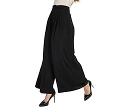 Tronjori Women High Waist Casual Wide Leg Long Palazzo Pants Trousers Regular Size | Amazon (US)