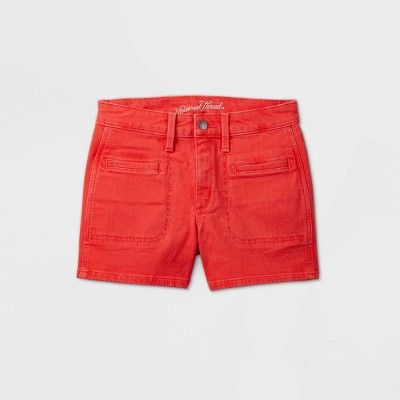 Women's High-Rise Jean Shorts - Universal Thread™ Red | Target