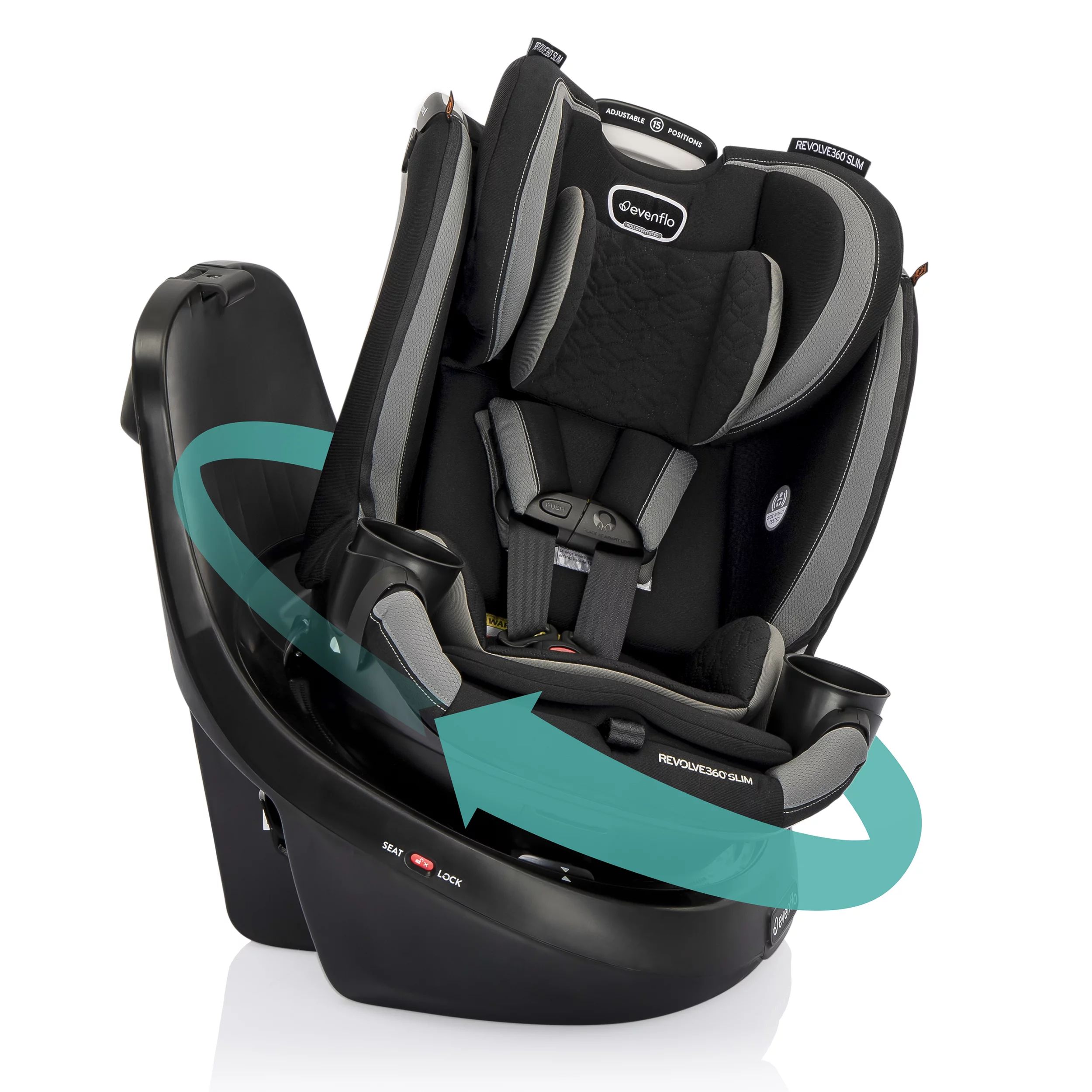 Revolve360 Slim 2-in-1 Rotational Car Seat with Quick Clean Cover (Salem Black) | Walmart (US)