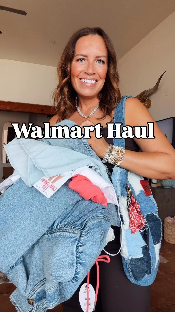 Walmart new arrivals that have me adding to cart! 

S in jacket//2 in jeans//M in chambray top//S in coral joggers//M in white cami//M in gray jumpsuit 

*exact anklet not online yet