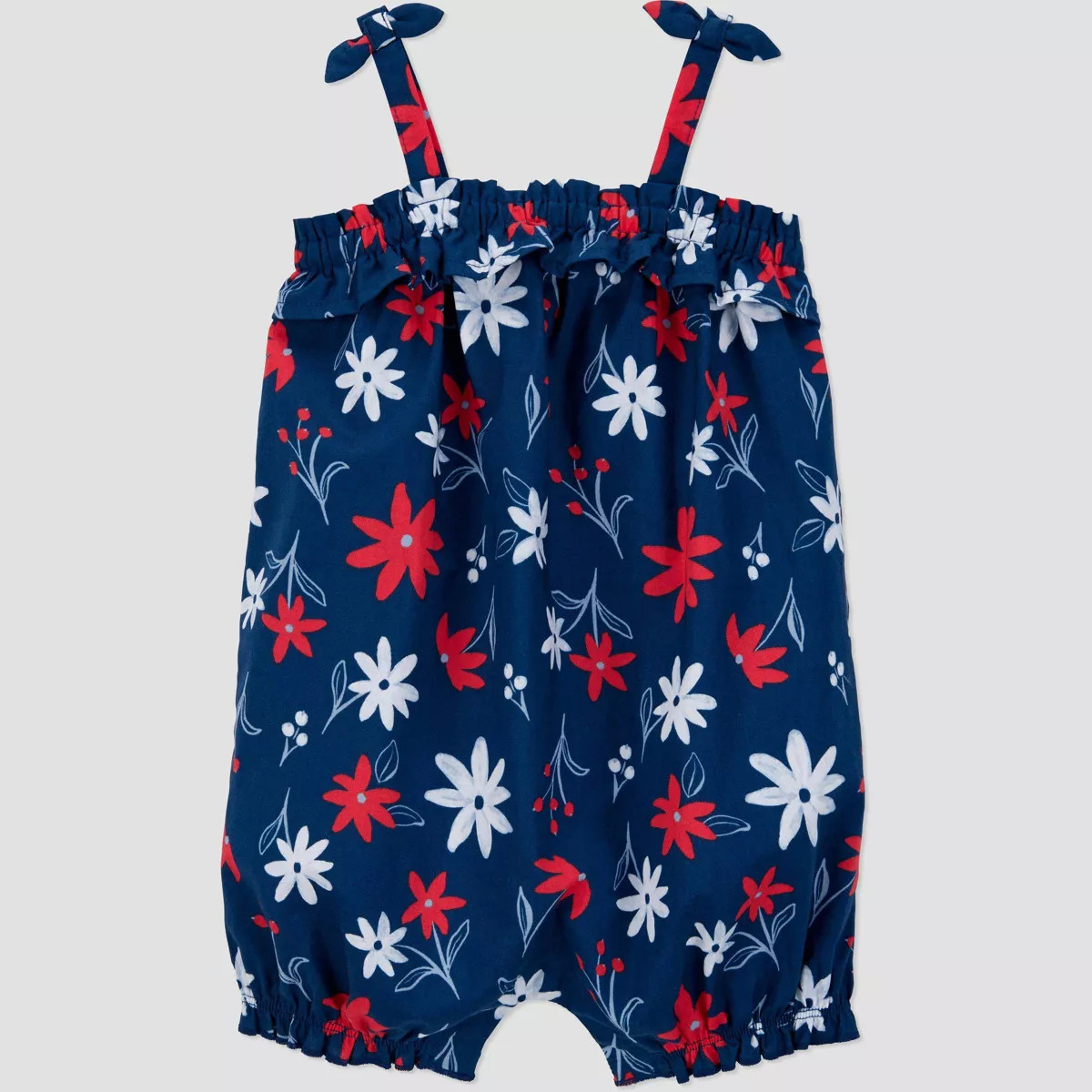 Carter's Just One You® Baby Girls' Floral Romper - Red/White/Blue | Target