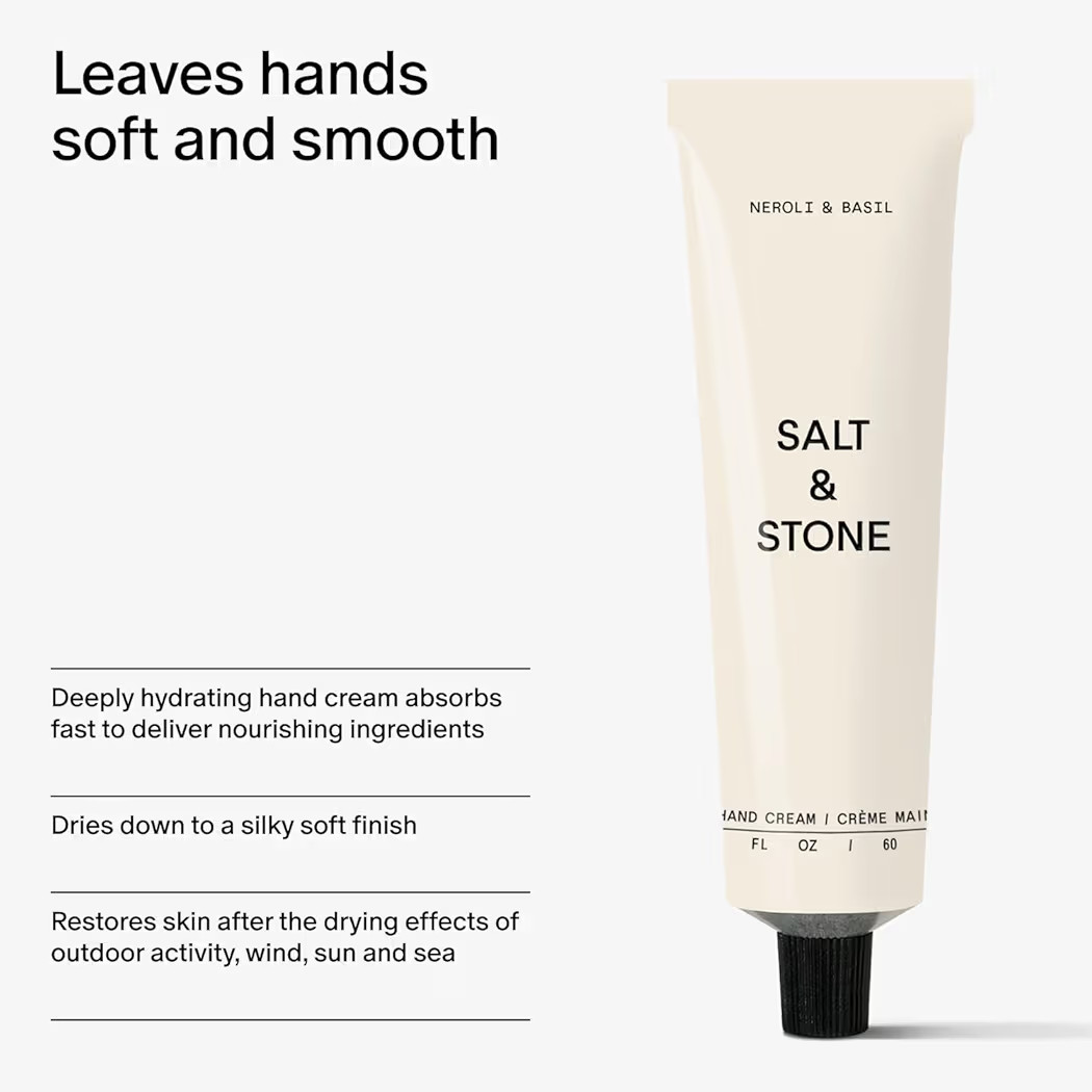Salt & Stone Hand Cream for Women & Men | Neroli & Basil | Hydrates, Nourishes & Softens Skin | Restores Dry Cracked Hands | Fast-Absorbing | Cruelty-Free & Vegan (2 fl oz) | Amazon (US)