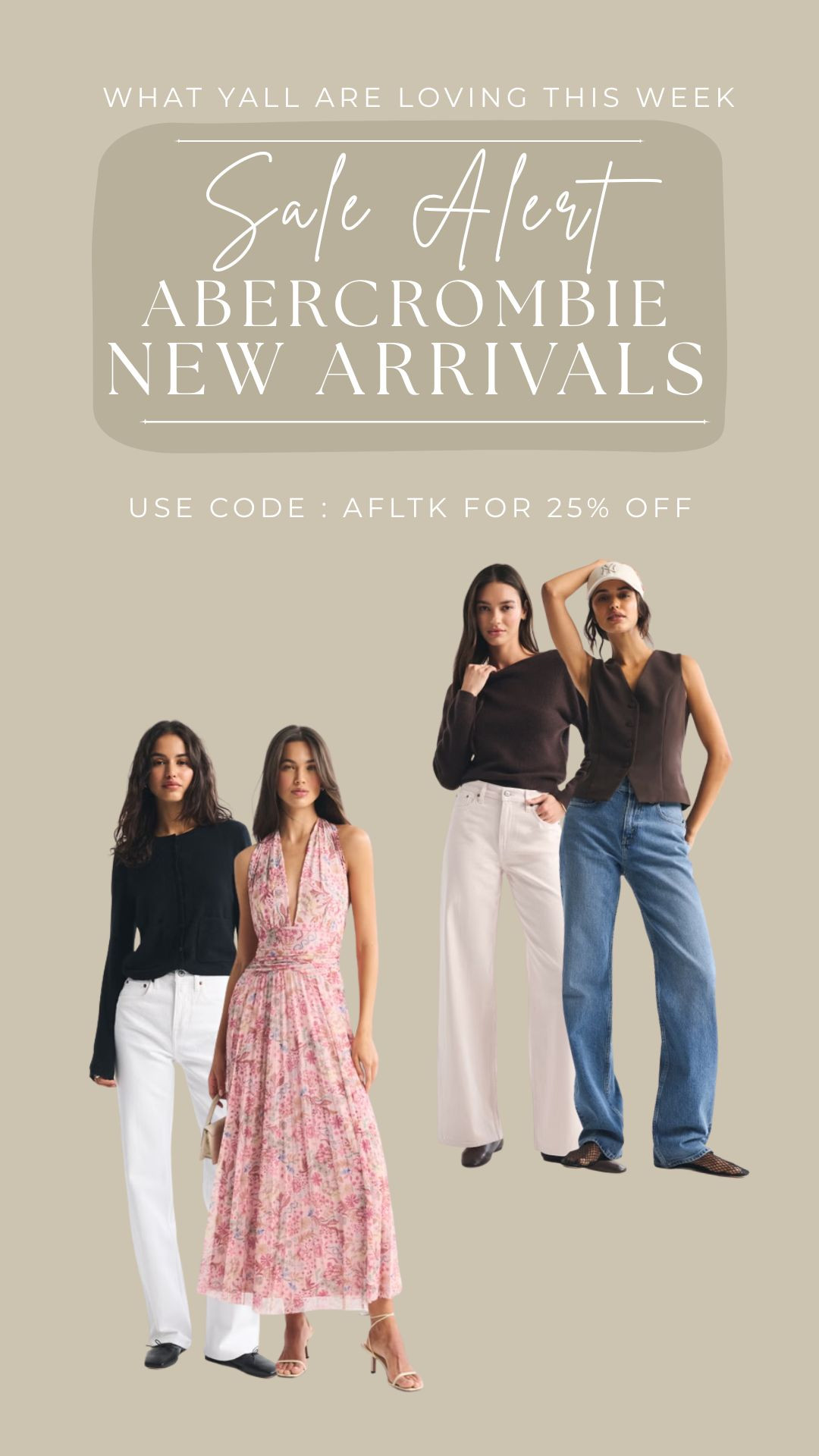 Abercrombie new arrivals are so good right now. 🤍 Use code AFLTK for 25% off site wide! From perfectly fitting denim to the prettiest spring dresses, these pieces feel effortless, fresh, and so easy to style for the season ahead. The kind of staples you’ll reach for on repeat all spring long. ✨

• •
Abercrombie style, spring outfits, denim outfits, spring dresses, new arrivals, everyday style, casual chic, spring fashion finds 

 #LTKSpringSale #LTKootd