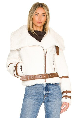 Tularosa Bailey Moto Jacket in Vanilla Bean from Revolve.com | Revolve Clothing (Global)