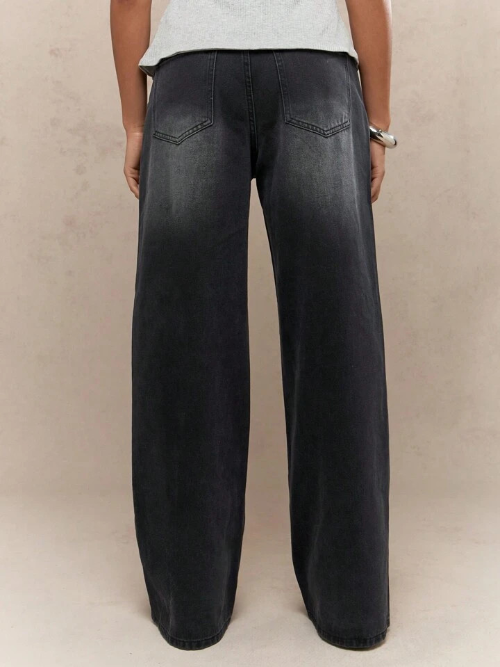 MISSGUIDED Washed Faded Wide Leg Baggy Jeans | SHEIN