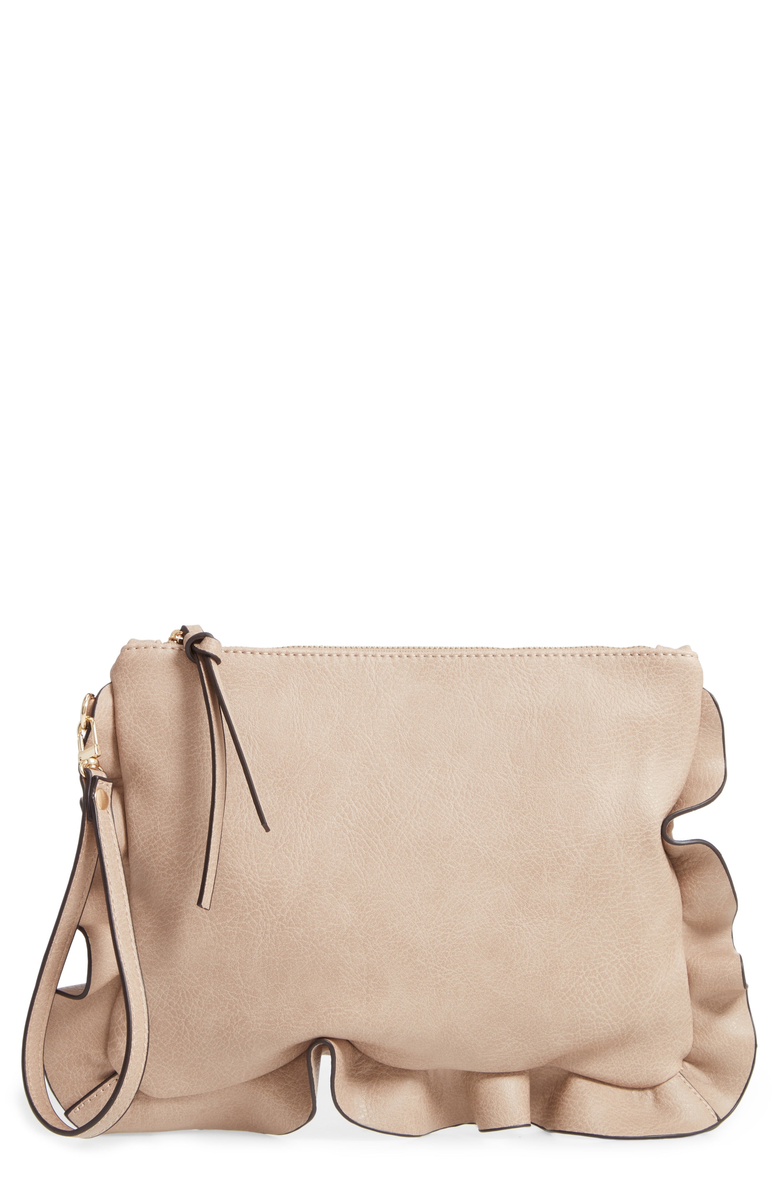 Sole Society Adelina Faux Leather Ruffle Clutch | Nordstrom | Nordstrom