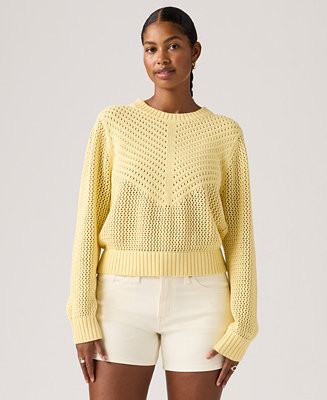 Women's Gaelle Long-Sleeve Crochet Pull-On Sweater | Macy's