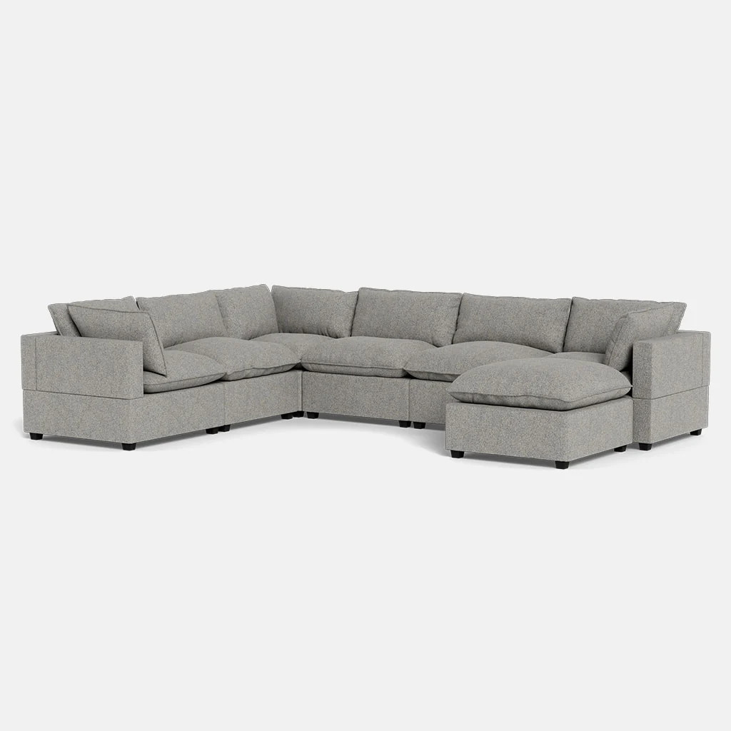 Kova Grand Corner + OttomanGrey Fabric / No Storage | Albany Park