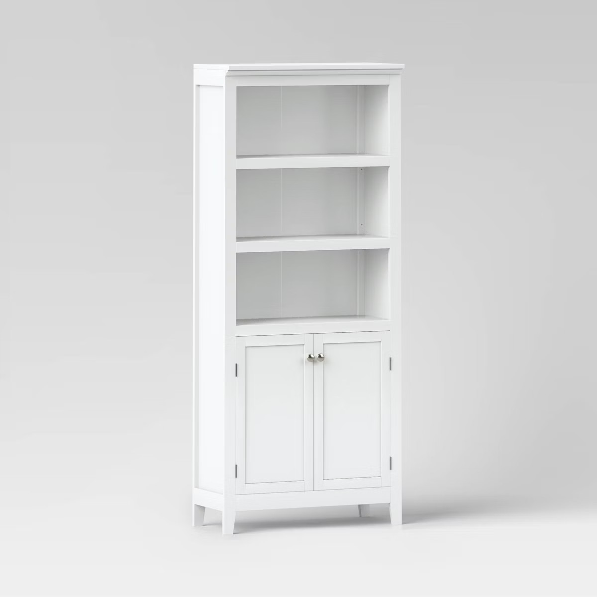 72" Carson 5 Shelf Bookcase with Doors White - Threshold™: Sturdy Storage, Traditional Style | Target