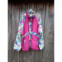 Vintage 90S Windbreaker Pink Color Block Streetwear Jacket Xl | Etsy (US)
