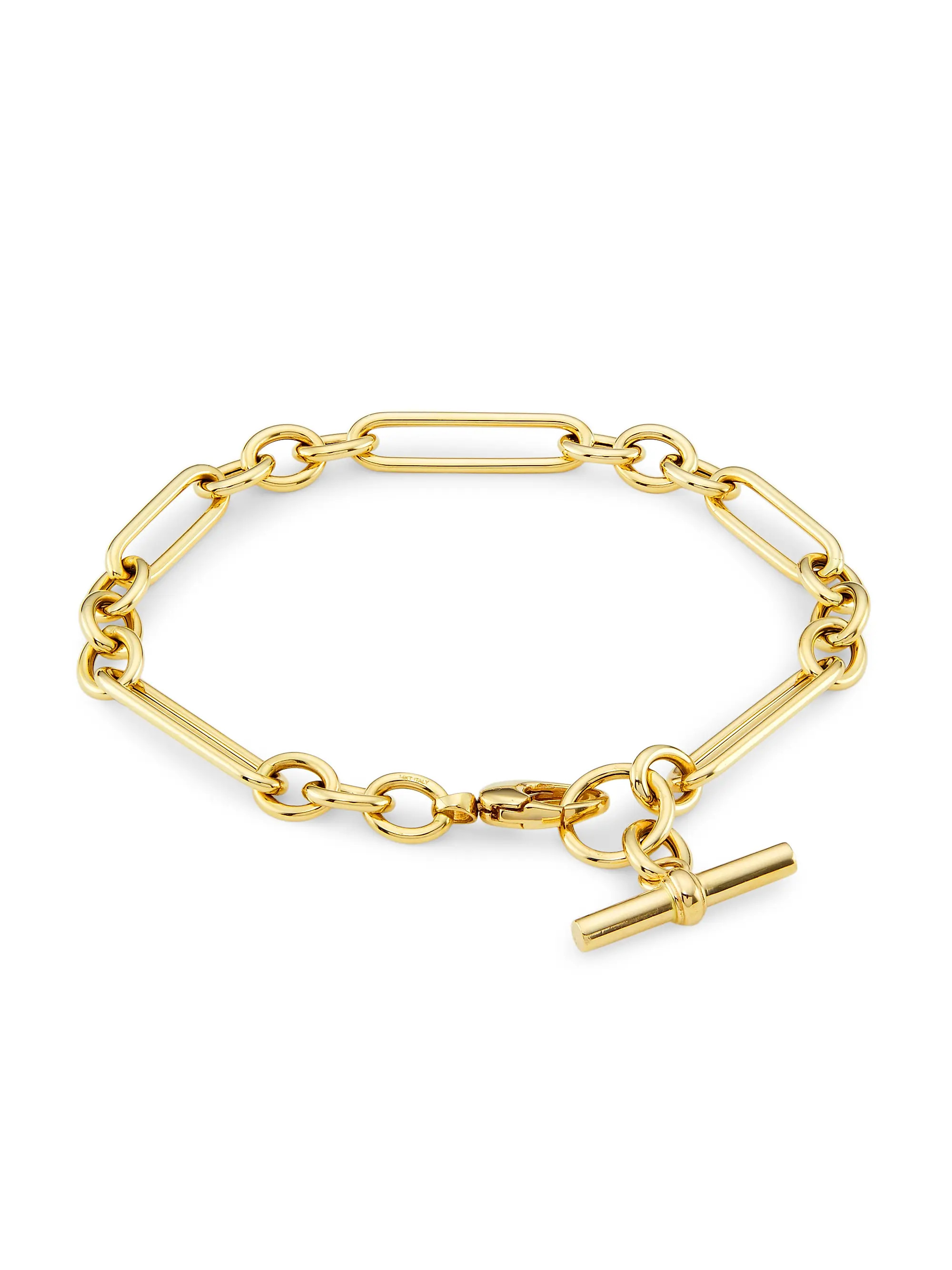 14K Yellow Gold Mixed-Link Chain Bracelet | Saks Fifth Avenue