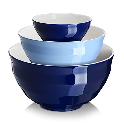 DOWAN Ceramic Mixing Bowls for Kitchen, Large Sering Bowls, 4.25/2/0.5 Qt, Set of 3, Versatile Ne... | Amazon (US)