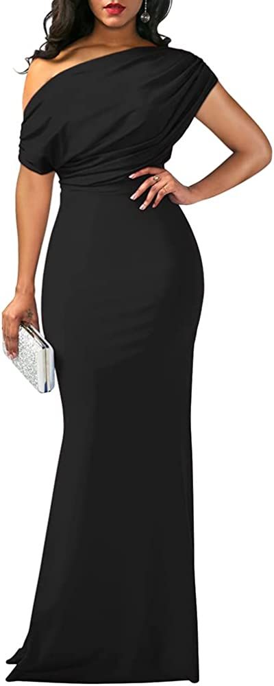 YMDUCH Women's Elegant Sleeveless Off Shoulder Bodycon Long Formal Party Evening Dress | Amazon (US)