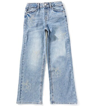 Hippie Girl Big Girls Rhinestone-Embellished Cherry/Bow-Patterned Jeans | Dillard's | Dillard's