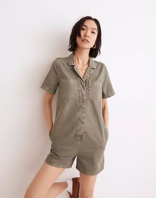 Garment-Dyed Relaxed Coverall Romper | Madewell