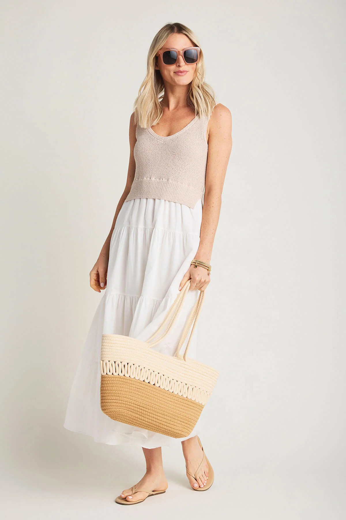 Elan Mixed Media Maxi Dress | Social Threads