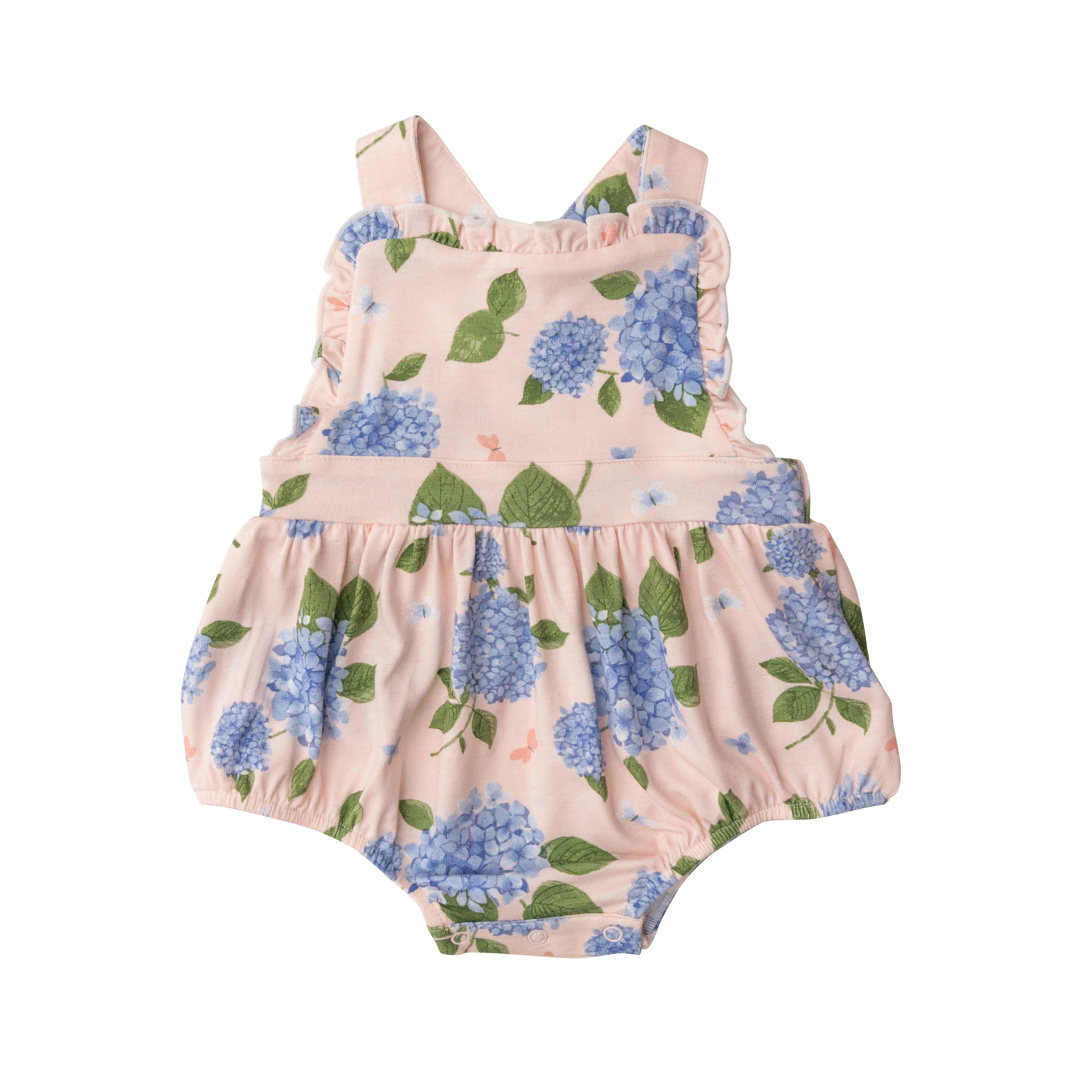 Ruffle Bubble Sunsuit, Hydrangea | SpearmintLOVE