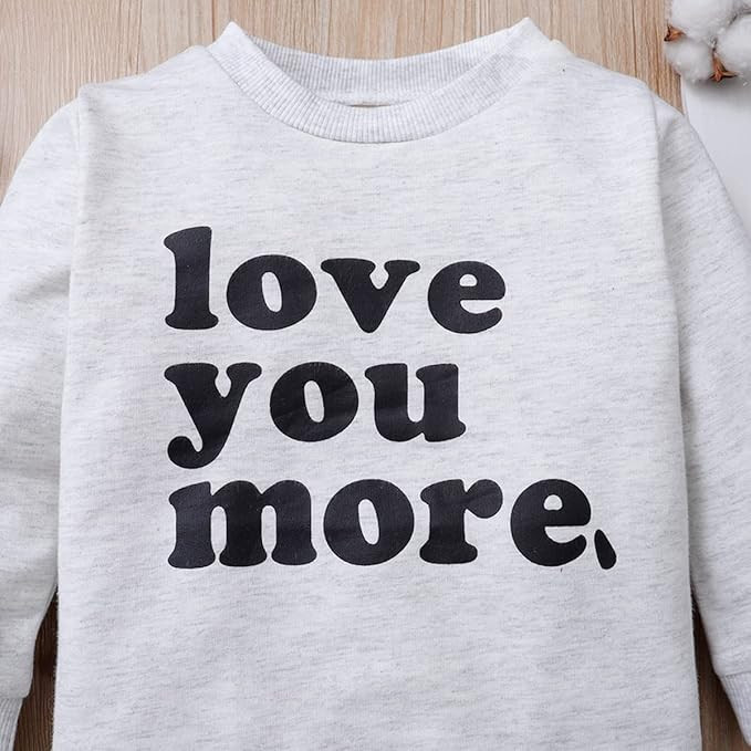 Valentine's Day-Toddler Baby Boy Girls Clothes Letter Printed Long Sleeve Pullover Sweatshirt Shi... | Amazon (US)