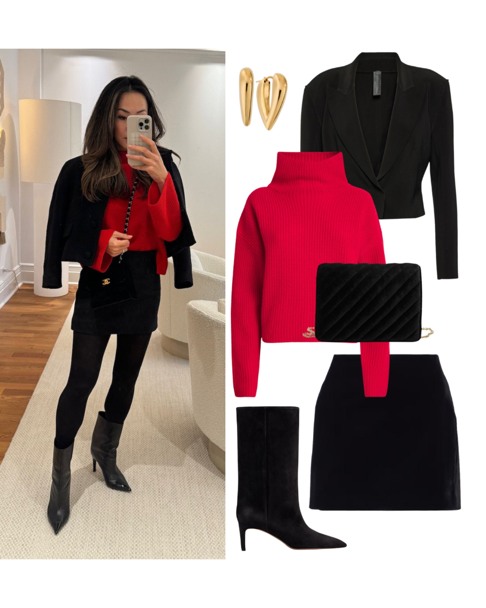 Fall vibes in full effect with this chic look.  Found some exact and similar items so you can recreate the style! #ChicFallOutfit #FallFashion #GetTheLook #CozyAndChic #FallStyleInspo #EffortlessChic #FallVibes #OOTD #FallWardrobe #AutumnStyle #FashionInspo #FallOutfit #CroppedBlazer #RedSweater #Boots 



#LTKItBag #LTKShoeCrush #LTKStyleTip