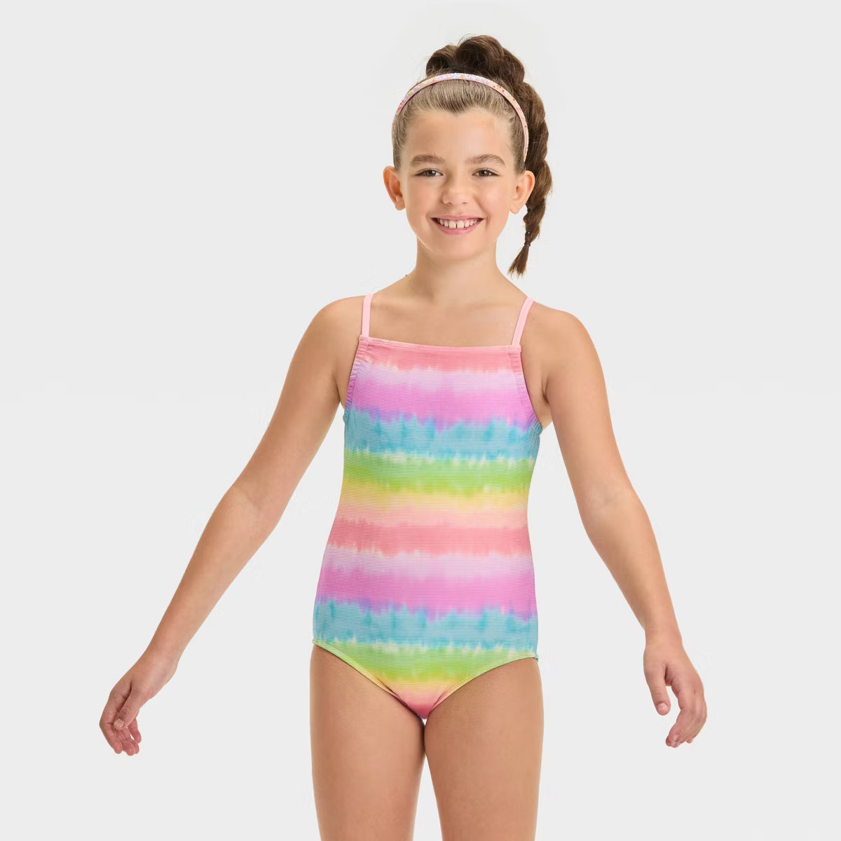 Girls' Striped One Piece Swimsuit - Cat & Jack™ M Plus | Target