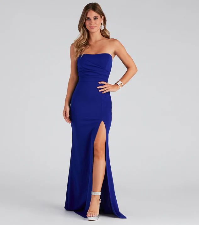 Kaia Strapless High Slit Formal Dress | Windsor Stores