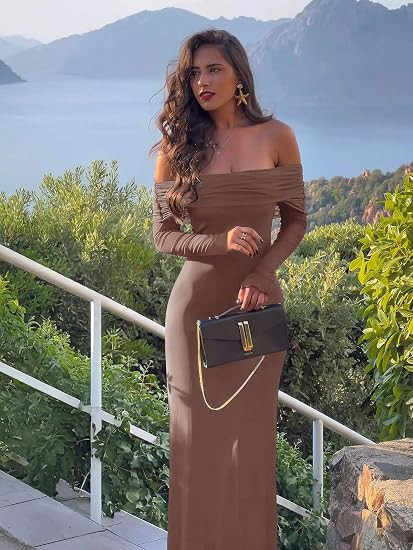 Chocolate brown is having such a moment for fall and this dress is seriously so pretty for a wedding guest look. The fit feels elegant without trying too hard, and I love it with gold heels and a little clutch. 🤎 #AmazonFashion #FallWeddingGuestDress #BrownDress #WeddingGuestStyle #FallWeddingOutfit #AmazonDressFinds #WeddingGuestLook #AutumnStyle #ChocolateBrownDress #FallFashion 

 #LTKSeasonal #LTKSaleAlert #LTKWedding
