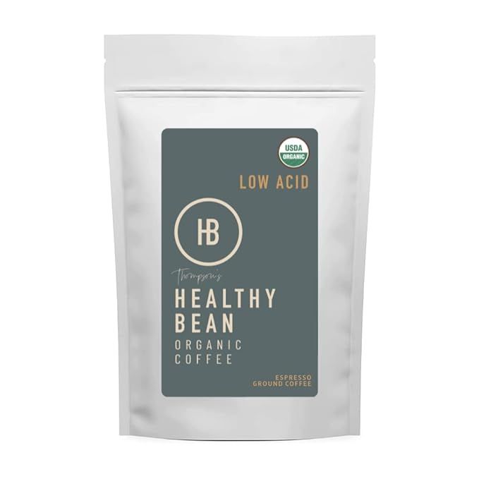 Healthy Bean Coffee - Espresso, Low Acid Coffee | Ground, Organic | - 11oz. | Amazon (US)