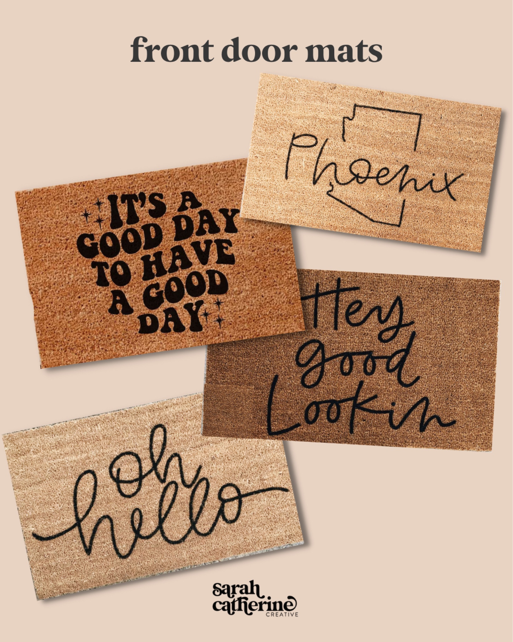 Front door mats, front door decor, home decor, outdoor decor, outdoor mat, studio McGee, Etsy, welcome mat, personalized mat, home design, front porch

#LTKhome #LTKunder100 #LTKunder50