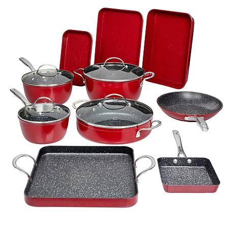 Curtis Stone 14-piece DuraPan Nonstick All-Purpose Cookware Set - 9548084 | HSN | HSN