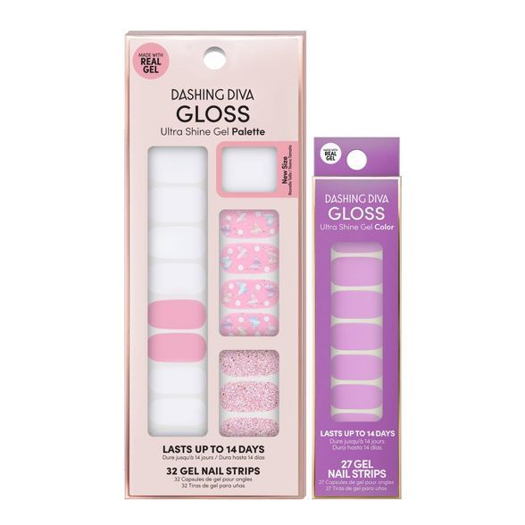 Dashing Diva Gloss Ultra Shine Gel Nail Art Kit - Frillseeker & Enchanted Lilac - 2pk | Target