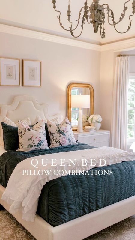 ✨Queen Bed Pillow Combinations✨

Style One:
🔹 Two 26x26
🔹 Two Queen shams
🔹 Two 22x22

Style Two:
🔹 Two 26x26
🔹 Two Queen shams 
🔹 One 14x36

Style Three:
🔹 Two Queen shams 
🔹 Two 26x26
🔹 One 12x20

Style Four:
🔹 Two 26x26
🔹 Two Queen shams 
🔹 Two 20x20
🔹 One 14x26

Style Five:
🔹 Two 26x26
🔹 Two Queen shams
🔹 Three 22x22

#LTKfindsunder100 #LTKhome #LTKfindsunder50