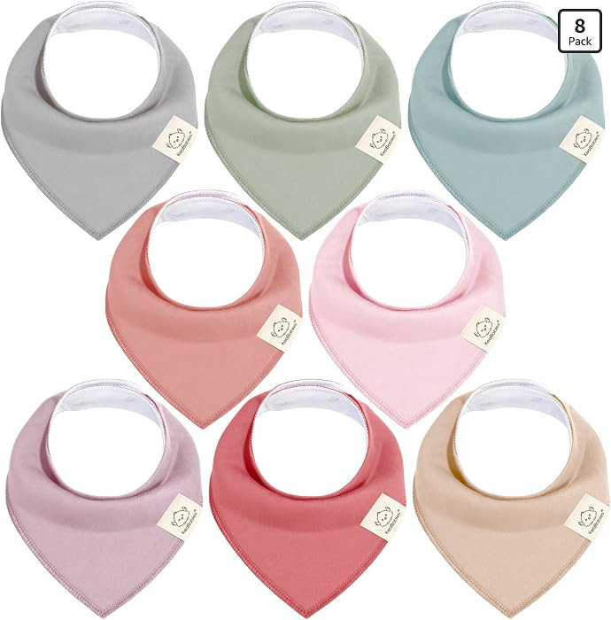 KeaBabies 8-Pack Organic Baby Bandana Bibs for Girls - Super Absorbent Triangle Baby Bibs for Dro... | Amazon (US)