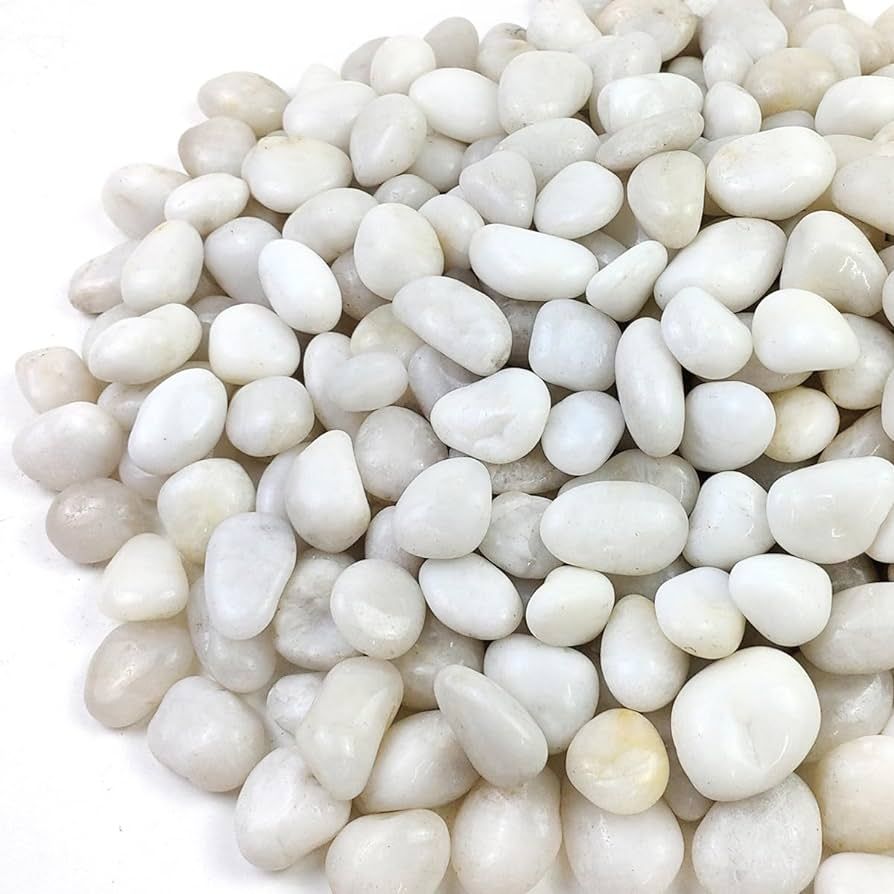 2lbs Natural Decorative White Pebbles, 3/4-1 1/4 Inch High Polished River Rock Stones for Plants ... | Amazon (US)