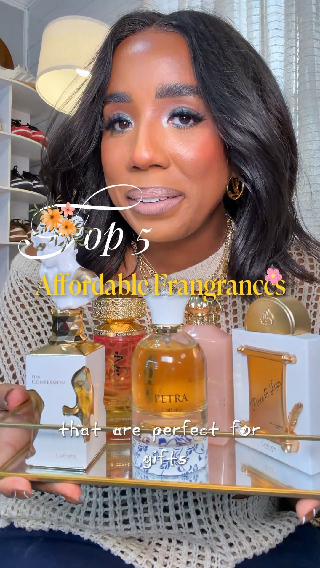 Top 5 Affordable Fragrances from Amazon — ALL under $35
Perfect gifts that smell expensive without the price tag 👃✨

1️⃣ Decadent Dream – $23
✨ Warm • Luxurious • Cozy
Notes: Pear, hazelnut, olibanum • Osmanthus, jasmine sambac, rose, saffron • Sandalwood, vanilla, amber, labdanum
Perfect for nights out & fall/winter lovers 🤎

2️⃣ Peace & Love by Lattafa – $29
🌸 Soft • Creamy • Feminine
Notes: Bergamot, almond, blackcurrant • Rose, tuberose • Sandalwood, heliotrope, vanilla
Elegant everyday scent that gets compliments ✨

3️⃣ Petra by Lattafa – $32
🍷 Sweet • Rich • Sophisticated
Notes: Plum, rum • Tuberose, coconut • Praline, musk, vanilla
Smells luxurious & grown — perfect gift for her 💕

4️⃣ Her Confession by Lattafa – $32
🔥 Warm • Spicy • Romantic
Notes: Cinnamon, mystical accords • Jasmine, tuberose, incense • Tonka bean, vanilla, musk
Bold, sensual & unforgettable 🌙

5️⃣ Peach Delulu by Paris Corner – $31
🍑 Juicy • Sweet • Playful
Notes: Peach, guava, nectarine • Ginger, cardamom • Caramel, musk, woody notes
The ultimate fruity-sweet crowd pleaser 🍑✨

🎁 All under $35
🎁 Amazon finds
🎁 Perfect for gifts, stocking stuffers or treating yourself

#AffordableFragrance #PerfumeUnder35 #AmazonPerfume #GiftIdeas #GiftGuide #FragranceLover #PerfumeTok #BeautyFinds #BudgetBeauty #LattafaPerfume #ParisCorner #MaisonAlhambra #PerfumeGifts #ScentObsessed #HolidayGifts

#LTKBeauty #LTKFindsUnder50 #LTKHoliday