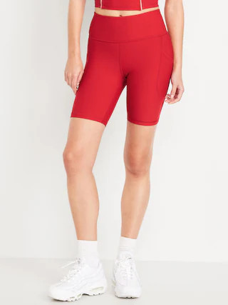 High-Waisted PowerSoft Biker Shorts -- 8-inch inseam | Old Navy (US)
