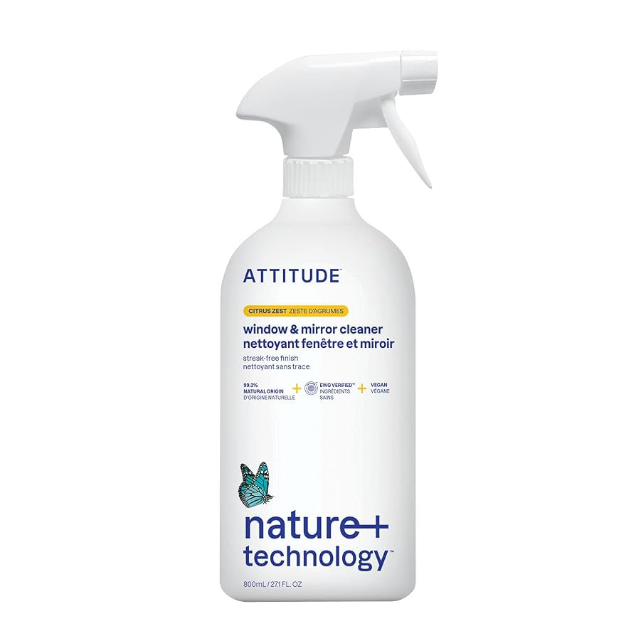 ATTITUDE Window & Mirror Cleaner, EWG Verified, Plant- & Mineral-Based, Vegan & Streak-Free Glass... | Amazon (US)