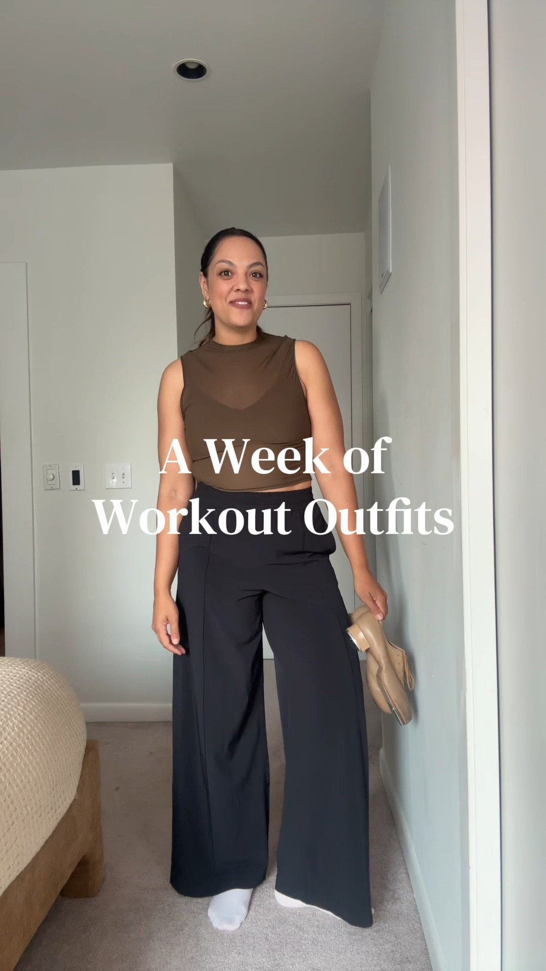 Workout outfits of the week!

Wednesday:
-Lululemon brown mesh top, I have a size large.
-Lululemon black wide leg pants, I have a size medium.

Thursday:
-Lululemon cream fitted cropped T-shirt with keyhole at the back, I have a size 10.
-Lululemon black lined shorts, I have a size medium.

Saturday:
-Lululemon 6” pink bike shorts, I have a size 8.
-Lululemon white oversized T-shirt, I have a size 10.

Monday:
-Lululemon blue and white T-shirt, I have a size 10.cream
-Lululemon blue workout ski skirt, I have a size 8. Similar colour linked. 

Tuesday:
-Both T-shirt and shorts are old, I’ve linked similar.

#LTKsummer #LTKfitness #LTKstyletip