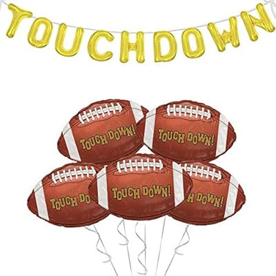 OMG Party Factory Football Balloons Party Supplies + Touchdown Balloon Banner Sports Theme Birthd... | Amazon (US)