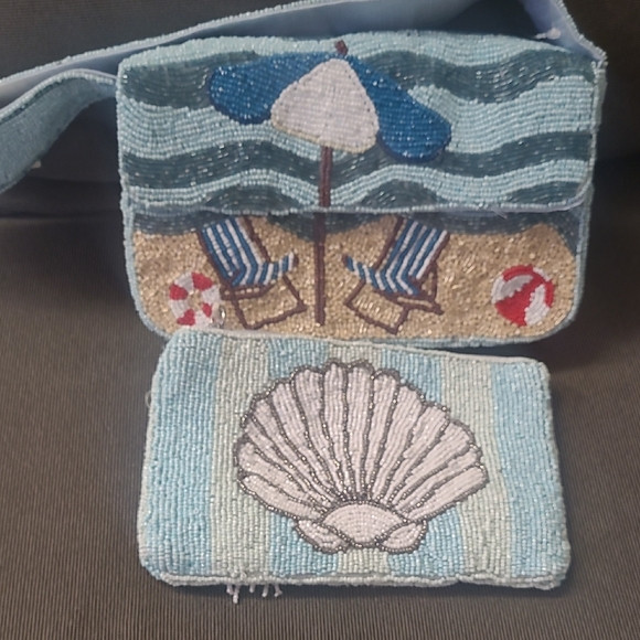 Sol And Mer Rare Viral Beaded Bag And Beade Pouch. | Poshmark