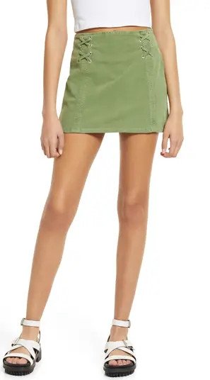 Lace-Up Corduroy Miniskirt | Nordstrom