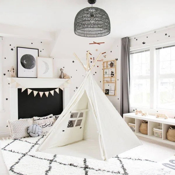 E-Joy Indoor/Outdoor Cotton Triangular Play Tent with Carrying Bag | Wayfair North America