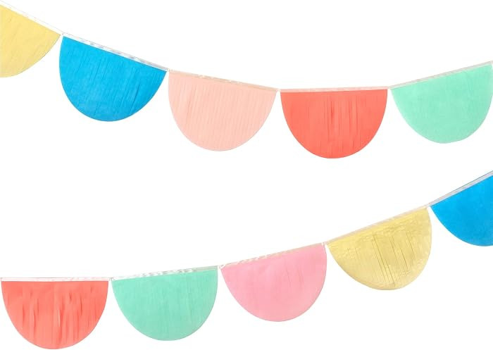 Meri Meri Rainbow Scallop Pennant Banner (Pack of 2) | Amazon (US)