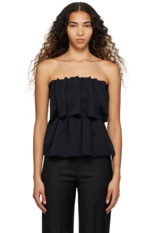 House of Dagmar - Black Sculpted Blouse | SSENSE