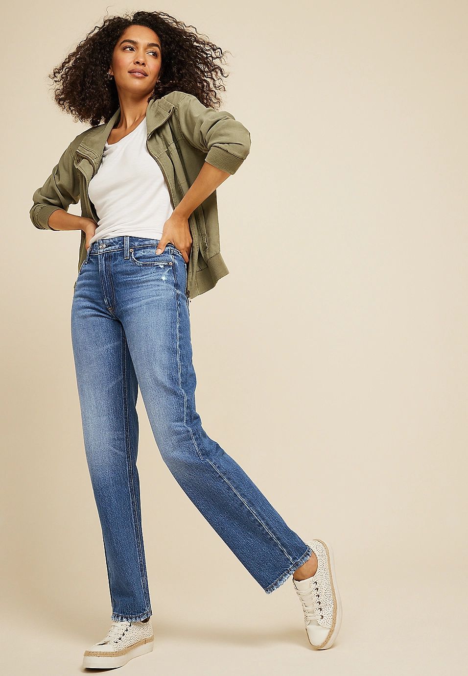 Goldie Blues™ Mid Rise Legacy Straight Jean | Maurices