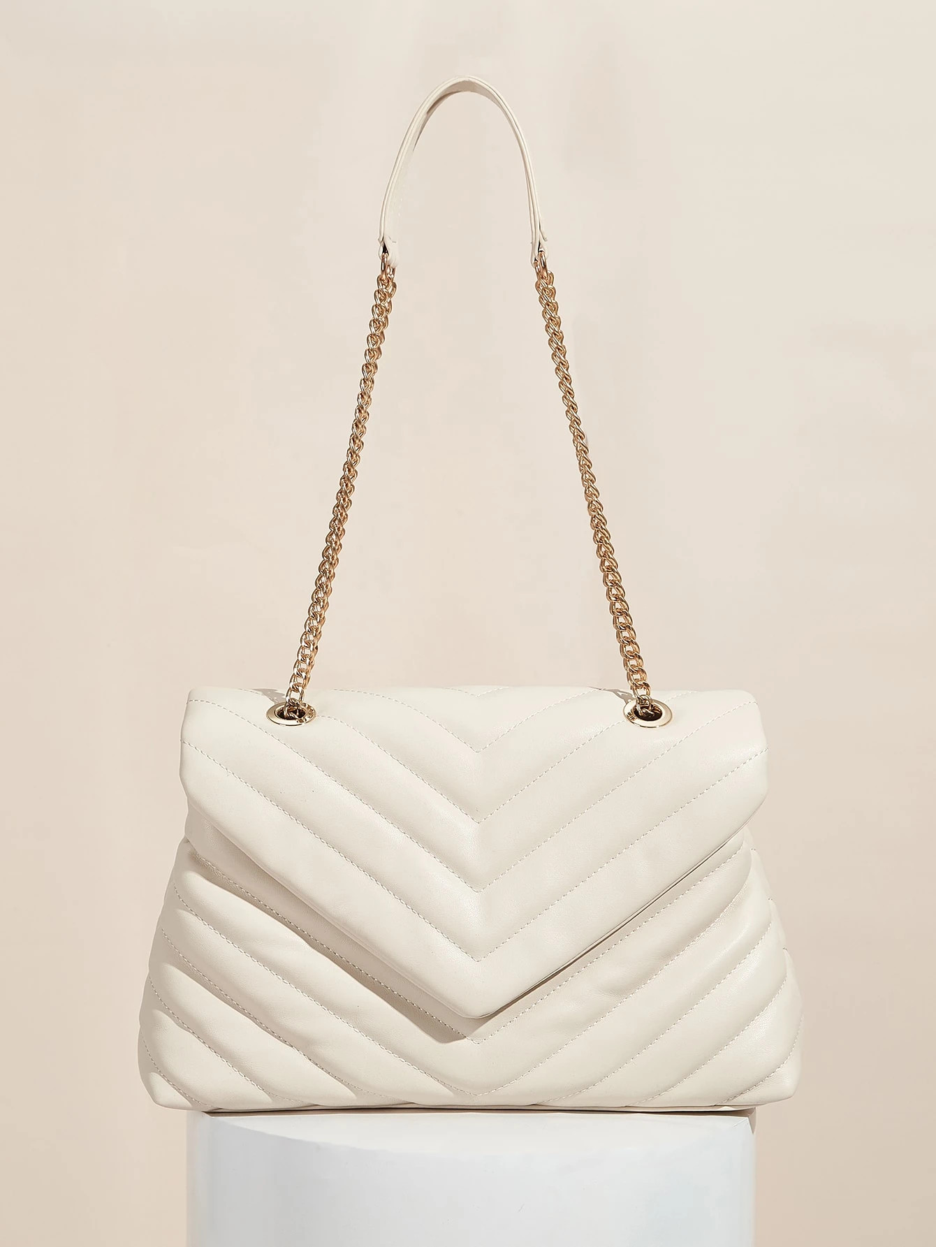 SHEIN BASICS Chevron Flap Shoulder Bag | SHEIN