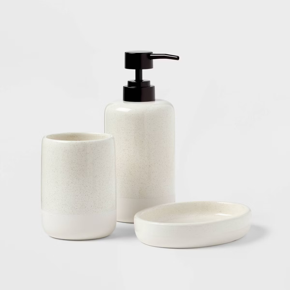 3pc Modern Coordinate Bath Bundle Set - Threshold™: Ceramic Accessories, Tumbler, Spot Clean | Target